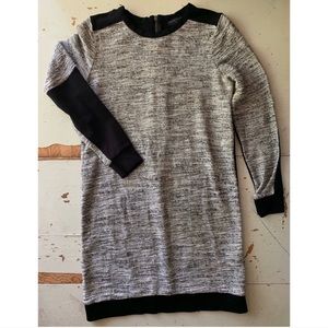 Zara W&B : tweed color block shift dress